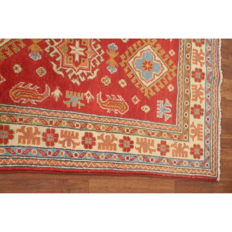 Kazak Oriental Accent Rug Handmade Red Wool Carpet - 2'7"x 4'2"