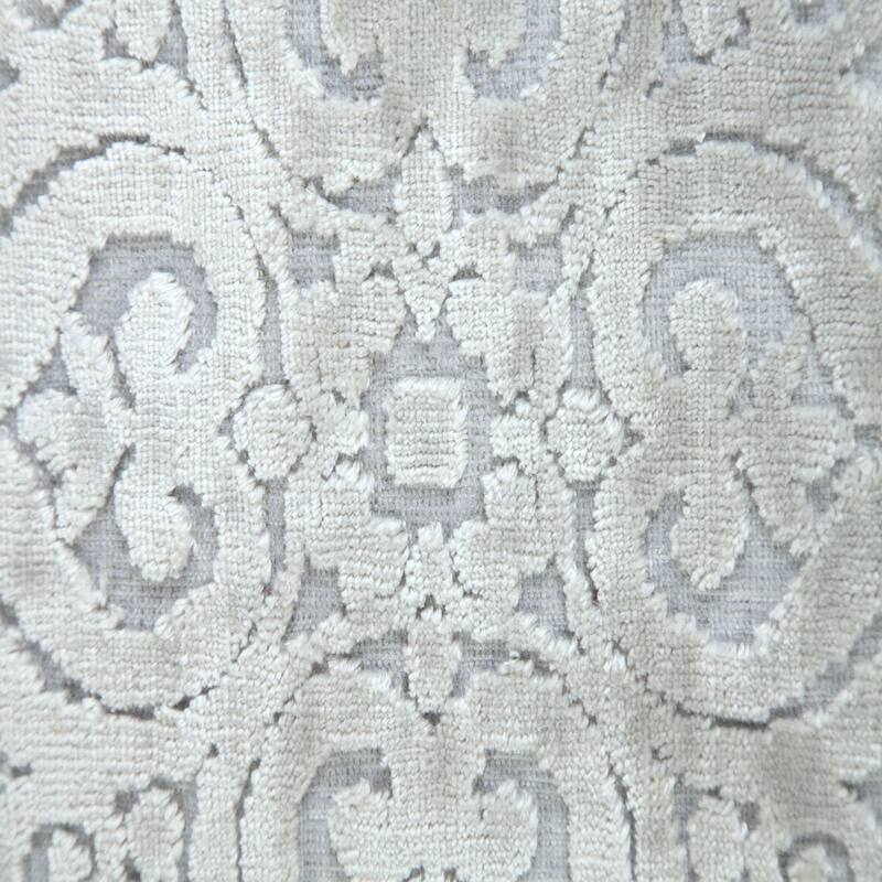 20" Silver Gray Textured Medallion Square Throw Pillow