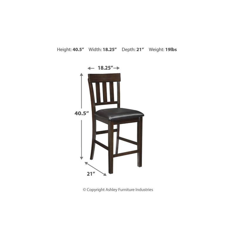Haddigan Counter Height Bar Stool - Set of 2 - Dark Brown