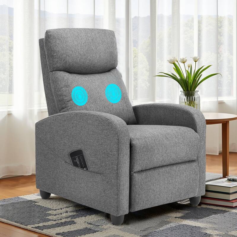 Recliner Massage Small Home Theater Seating Adjustable Recliner Chair for Living Room & Aldult - Grey