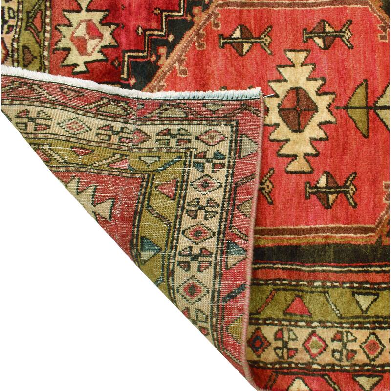 Fine Vintage Distressed Roshanak Red/Charcoal Runner - 3'2" x 7'7"