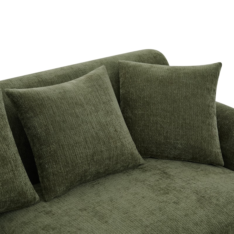 Christopher Knight Home - Loro Modern 81.5" Chenille Upholstered 3-Seater Sofa with Rolled Arms & Solid Wood Legs