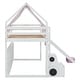 preview thumbnail 8 of 18, Playhouse Inspired Twin Size Loft Bed with Tent ,White+Pink