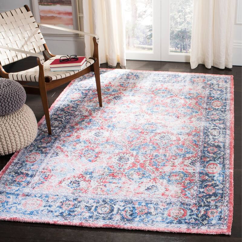 SAFAVIEH Handmade Saffron Carlee Modern & Contemporary Oriental Rust/Blue Cotton - 4' x 6' - Rust/Blue - Rectangle