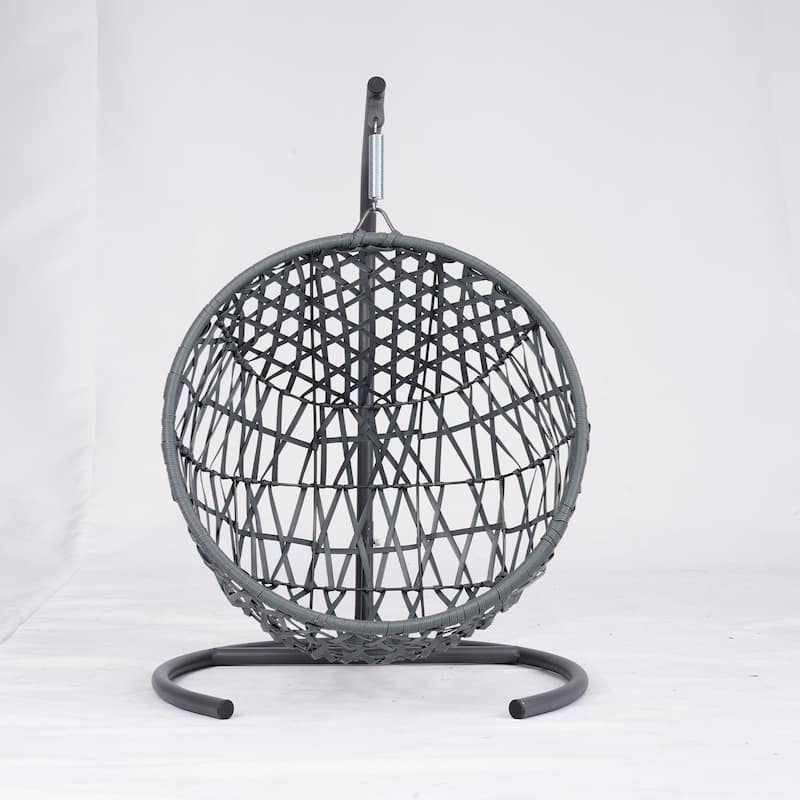 Cat Swing Bed with Stand & Cushion, Cat Egg Chair with Rattan Appearance, Indoor Hanging Swinging Cat Bed for Cats, Small Dogs