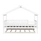 preview thumbnail 6 of 38, Twin Size House Bed with Trundle, Wooden Playhouse Kids Bed Frame with Roof and Fence, Montessori Style Bed