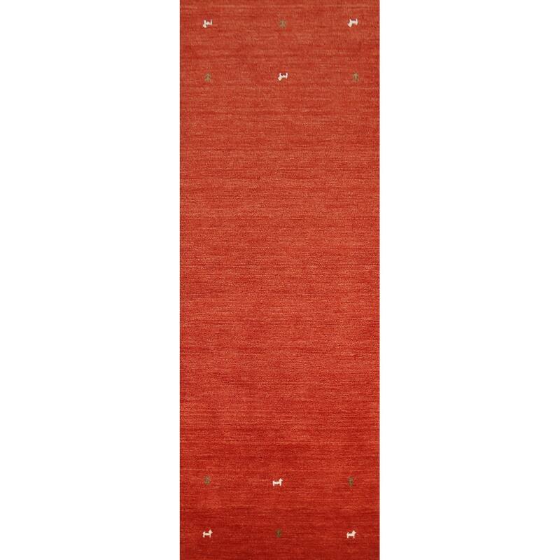 Tribal Gabbeh Indian Runner Rug Hand-Knotted Modern Wool Carpet - 2'8" x 9'10"