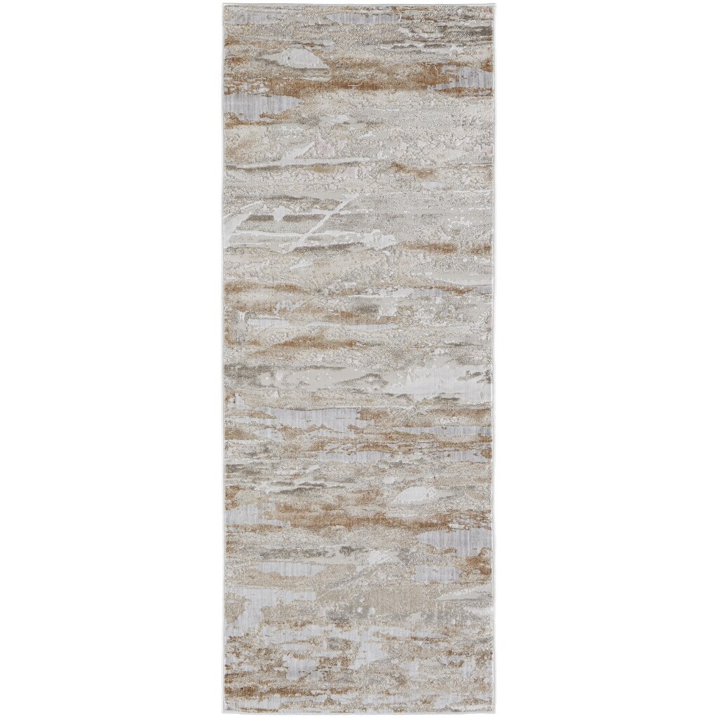 Wuzav Power Loomed Distressed Abstract Area Rug By HomeRoots - 12' Runner