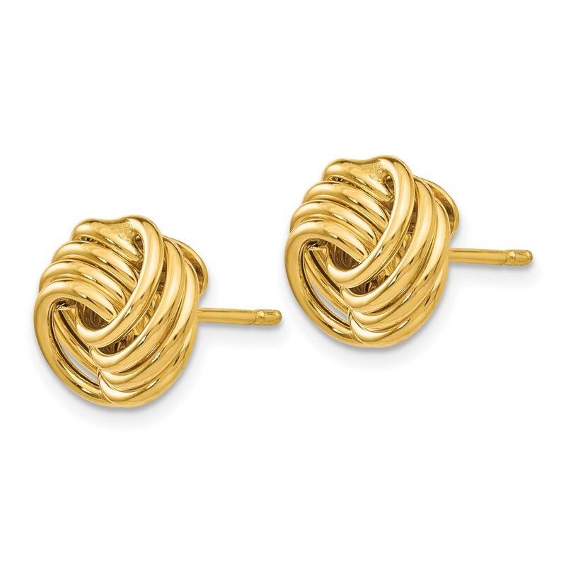 Curata 14k Yellow Gold 11mm Polished Large Love Knot Post Earrings