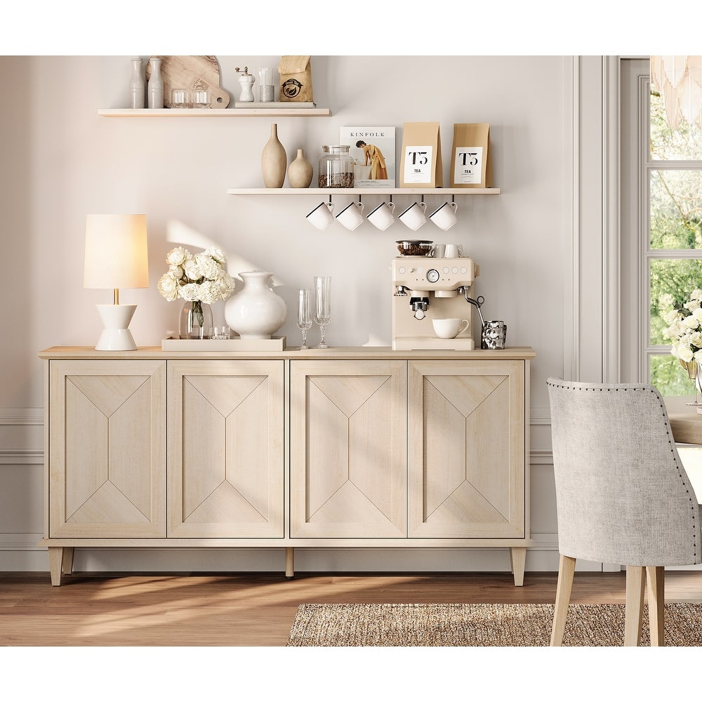 Large Buffet Cabinet with Handcrafted Pop-Up Doors for Dining Room