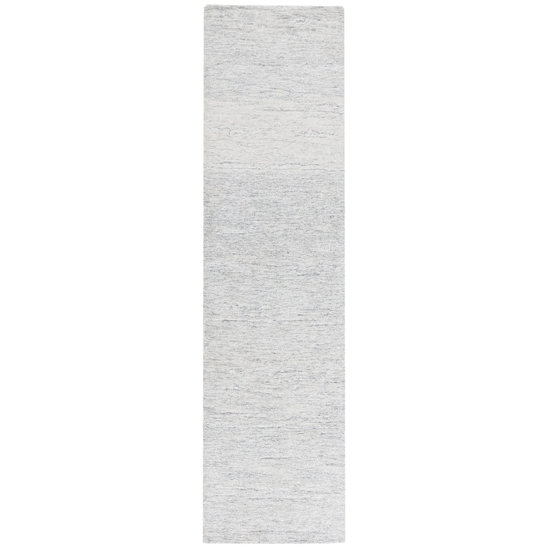 SAFAVIEH Handmade Ebony Alheide Wool Rug - 2'3" x 9' Runner - Ivory/Dark Grey