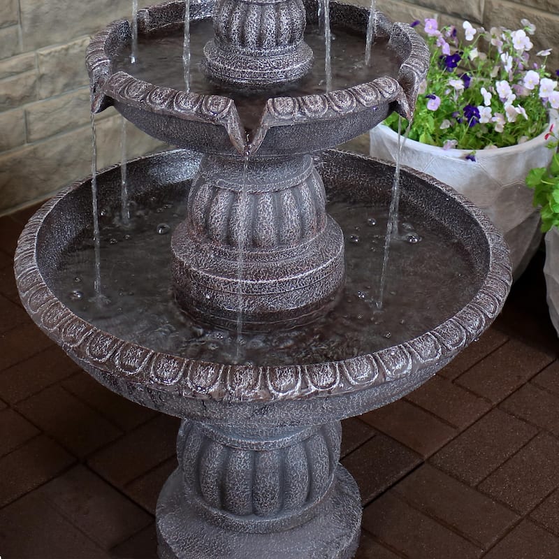 4-Tier Mediterranean Outdoor Water Fountain Backyard Feature -49" - 49"