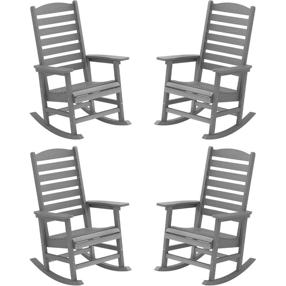 WINSOON All Weather HIPS Outdoor Rocking Chair with Curved Backrest