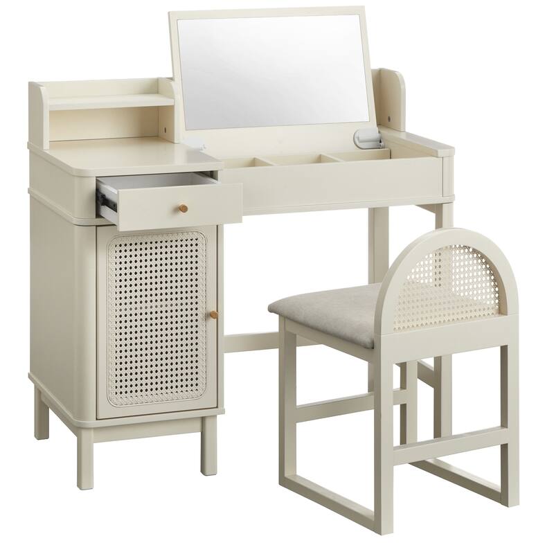 Lifestorey Bayview Rattan Vanity Set