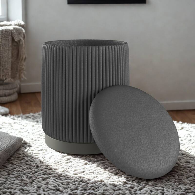 Round Ottoman Elegant Vanity Stool and Footrest for Bedroom, Makeup Desk, or Living Room