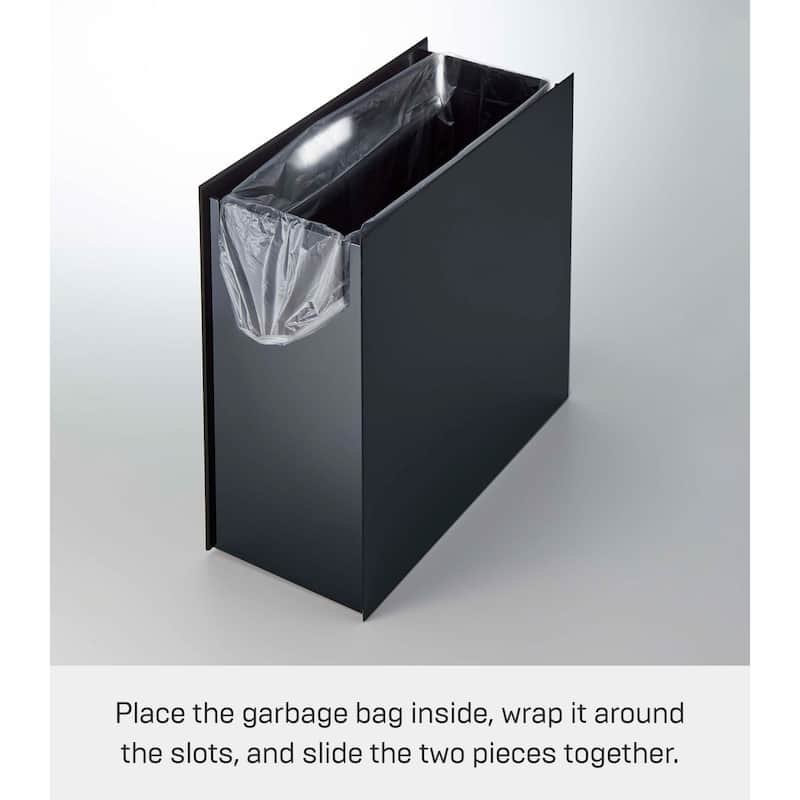 Yamazaki Home Trash Can - Two Styles, ABS Plastic, Wide, 4 gallons, 15 liters