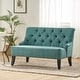 preview thumbnail 49 of 56, Nicole Polyester Blend Fabric Settee by Christopher Knight Home - 29.25"L x 43.75"W x 30.50"H Dark Teal