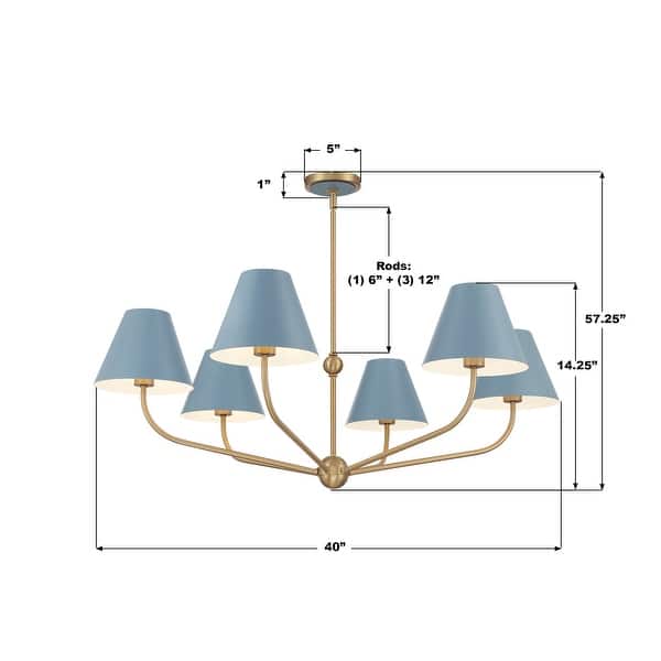Crystorama Lighting Group XAV-B9316 Xavier 6 Light 40" Wide Chandelier