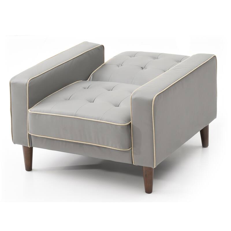Tufted Accent Chair with Sleeper Conversion - 36" - Gray