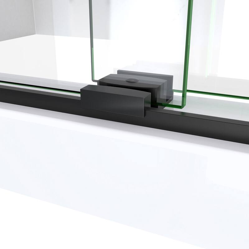 DreamLine Sapphire-V 56 - 60 in. W x 76 in. H Bypass Shower Door in Satin Black and Clear Glass