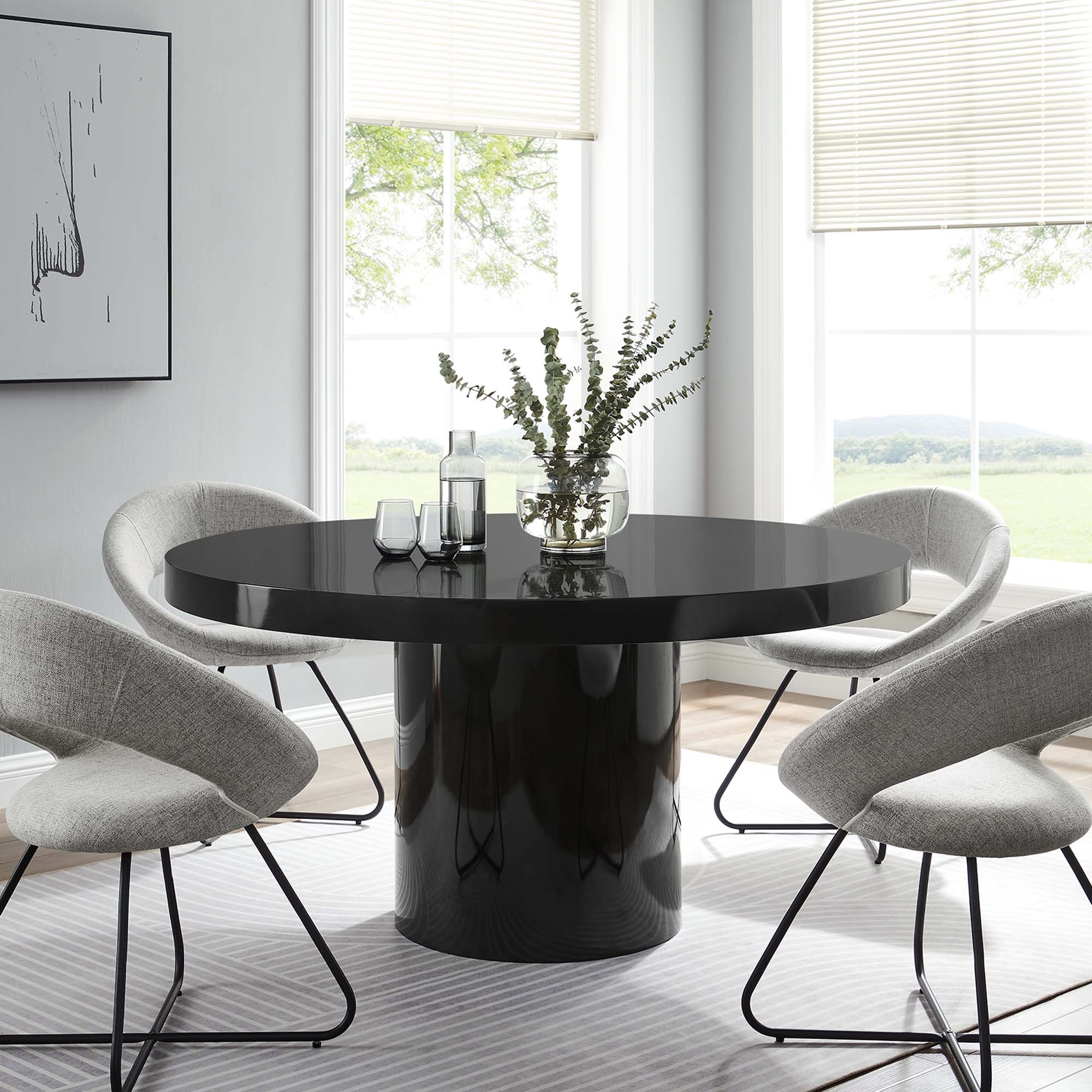 Round modern dining deals table for 8
