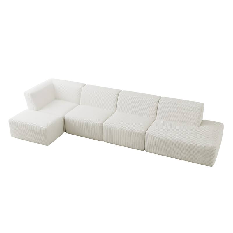 Oversized Corduroy Modular Sectional Fabric Sofa