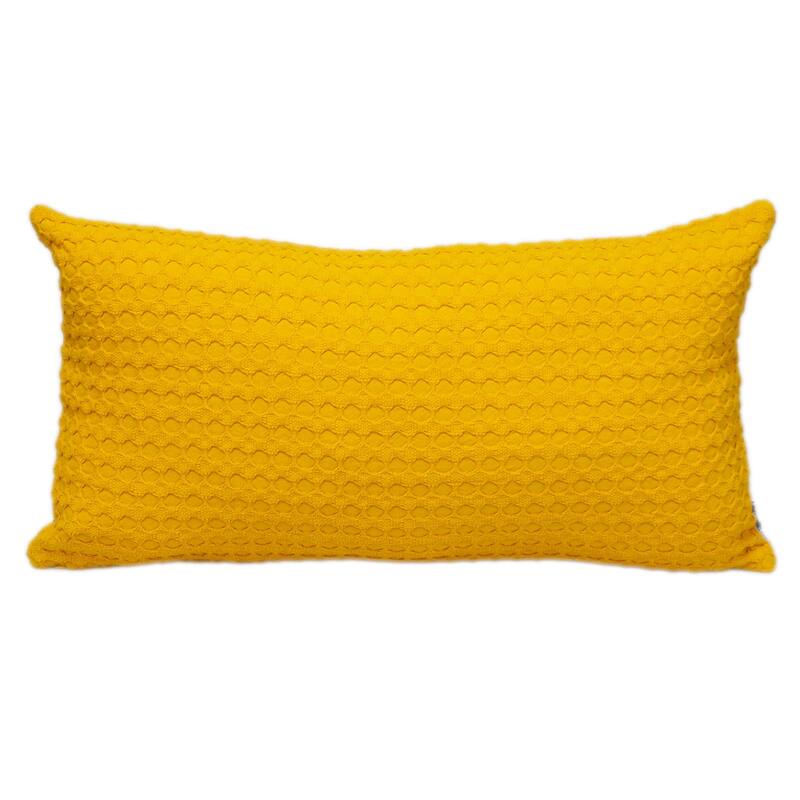 Rectangular Geometric Cotton Throw Pillow - 26" - Yellow