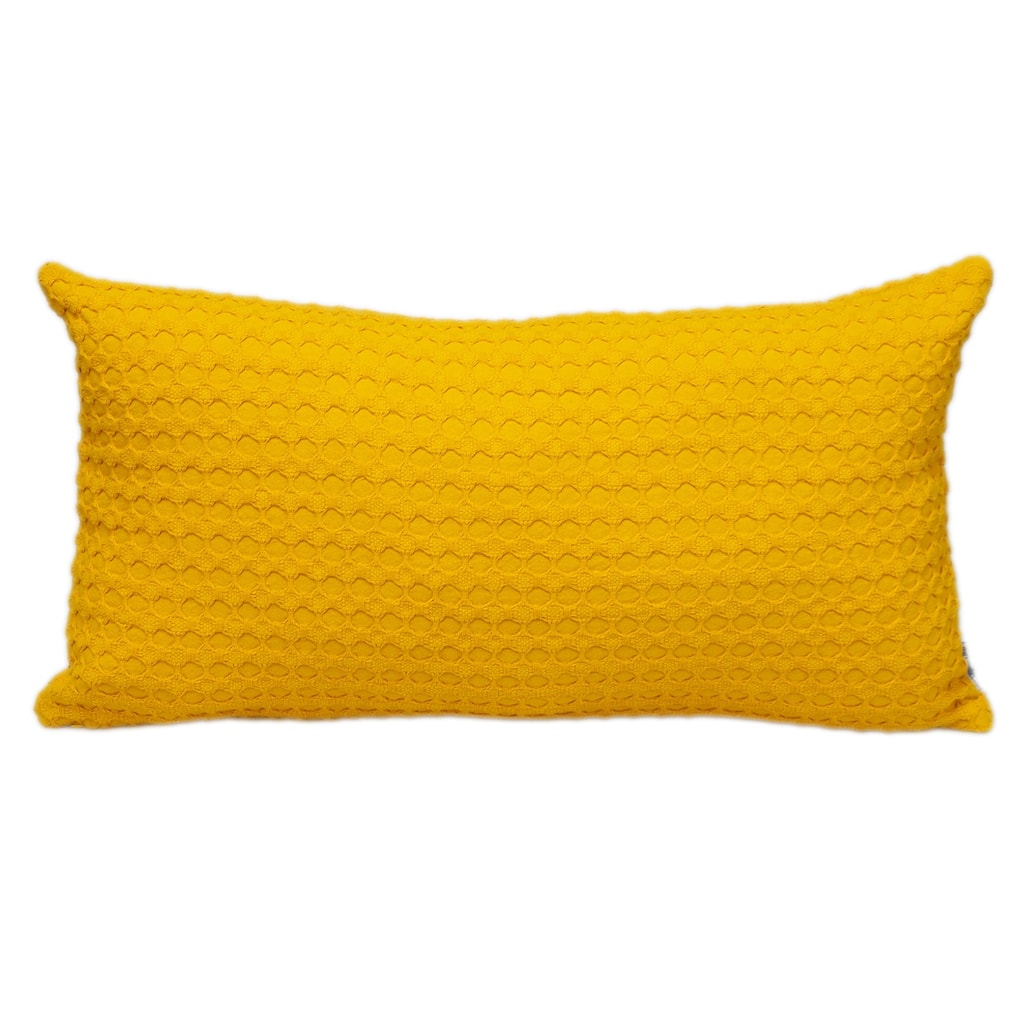 Rectangular Geometric Cotton Throw Pillow - 26" - Yellow