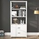 preview thumbnail 3 of 16, 4-Tier White Bookshelf with 2 Drawers, Etagere Standard Book Shelves Display Shelf for Home Office - 60”H x 23.6”L x 15.7”W