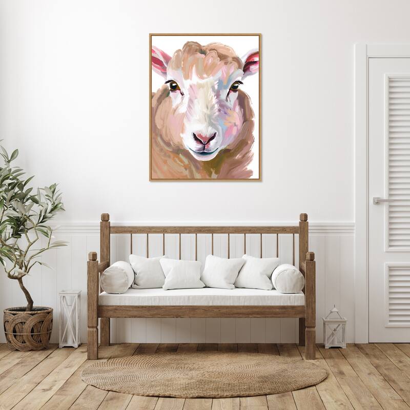 Schaf Sheep by Ohkimiko Framed Canvas Wall Art