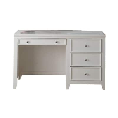 Computer Desk with 3 Drawers in White