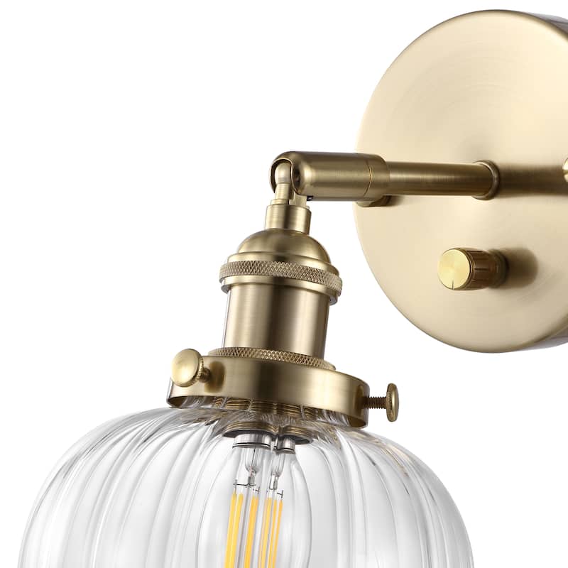 WINGBO Wall Sconces Glass Wall Lamp Lighting Fixtures with Pumpkin Shade, - N/A