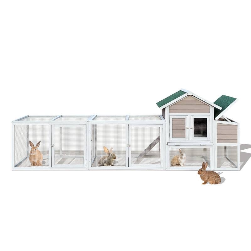Alvana 122" Wooden Chicken Coops with Locking Nesting Boxes