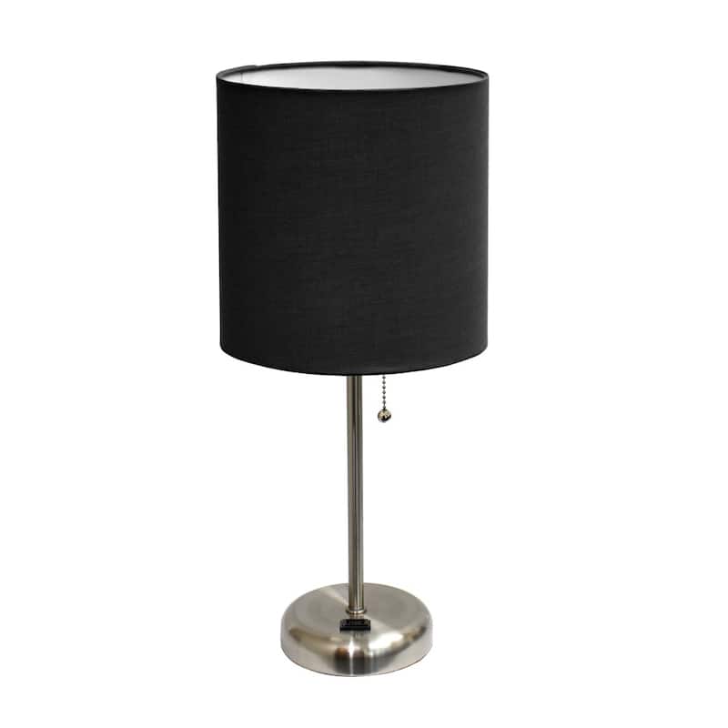 Porch & Den Custer Metal/ Fabric Lamp with Charging Outlet