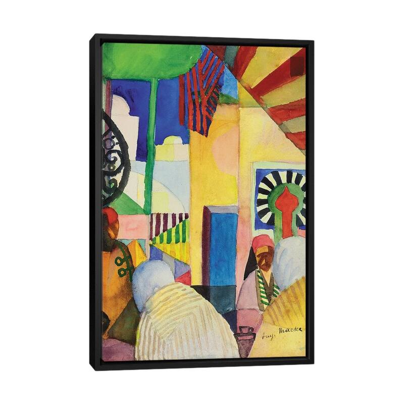 iCanvas "In the Bazaar, 1914 " by August Macke Framed Canvas Print - Black - 40x26