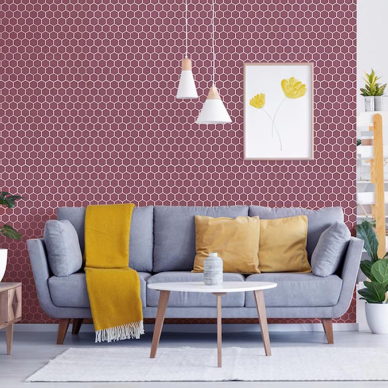 Merola Tile Tribeca 2" Hex Glossy Blush 11-1/8" x 12-5/8" Porcelain Mosaic Floor and Wall Tile