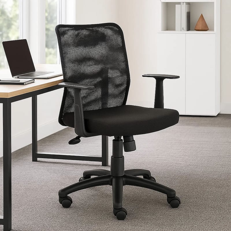 Lene Black Task Armchair, Mesh, Adjustable Tilt Tension Mechanism