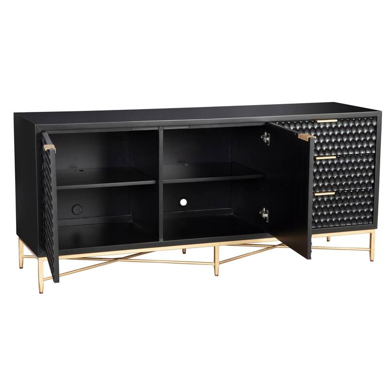 Origins by Alpine Black Pearl TV Console in Black