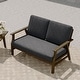 preview thumbnail 35 of 90, Casual Wood Outdoor Patio Sofa Loveseat with Cushion
