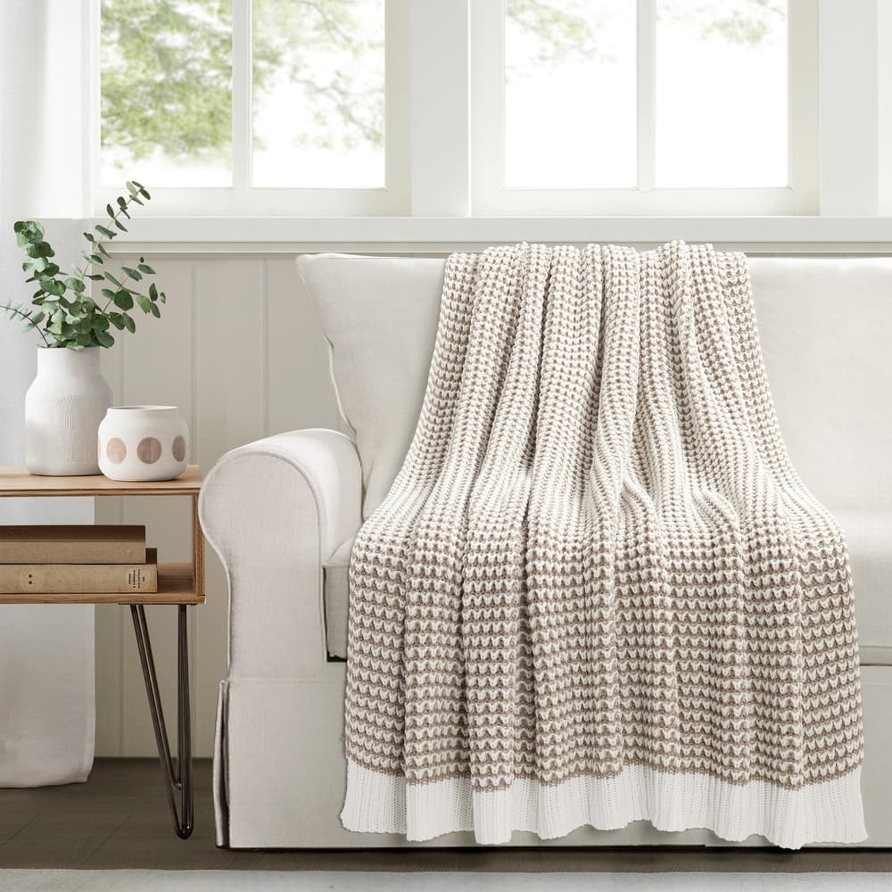 Lush Decor Chic And Soft Knitted Throw Single