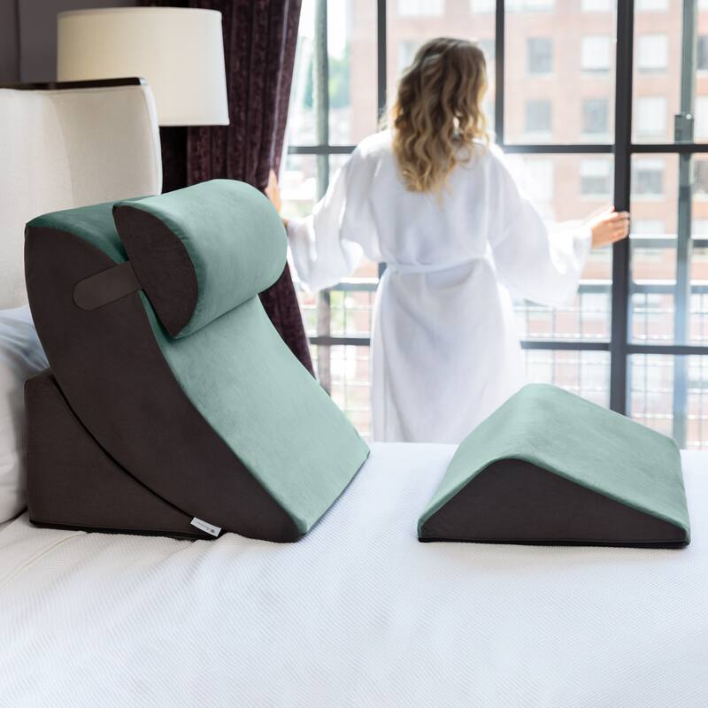 Avana Kind Bed Microvelvet 4-piece Support Pillow Comfort System