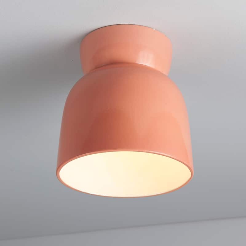 Ceramic Hourglass Outdoor Flush-Mount - Gloss Blush