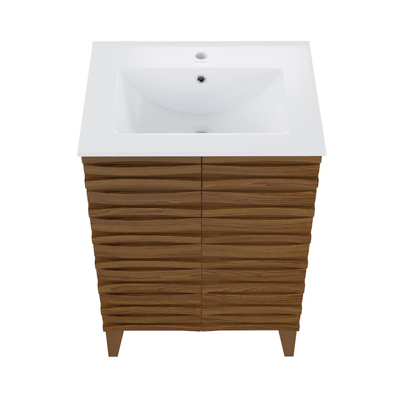 Cascade 24 '' Bathroom Vanity In Brown Oak