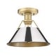 preview thumbnail 2 of 0, Yep by Golden Lighting Orwell 1-light Flush Mount in Brushed Champagne Brass and Chrome shade - Gold