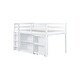 preview thumbnail 16 of 18, White Rubber Wood Loft Bed with Drawer and Pulling -Out Desk,Twin Size