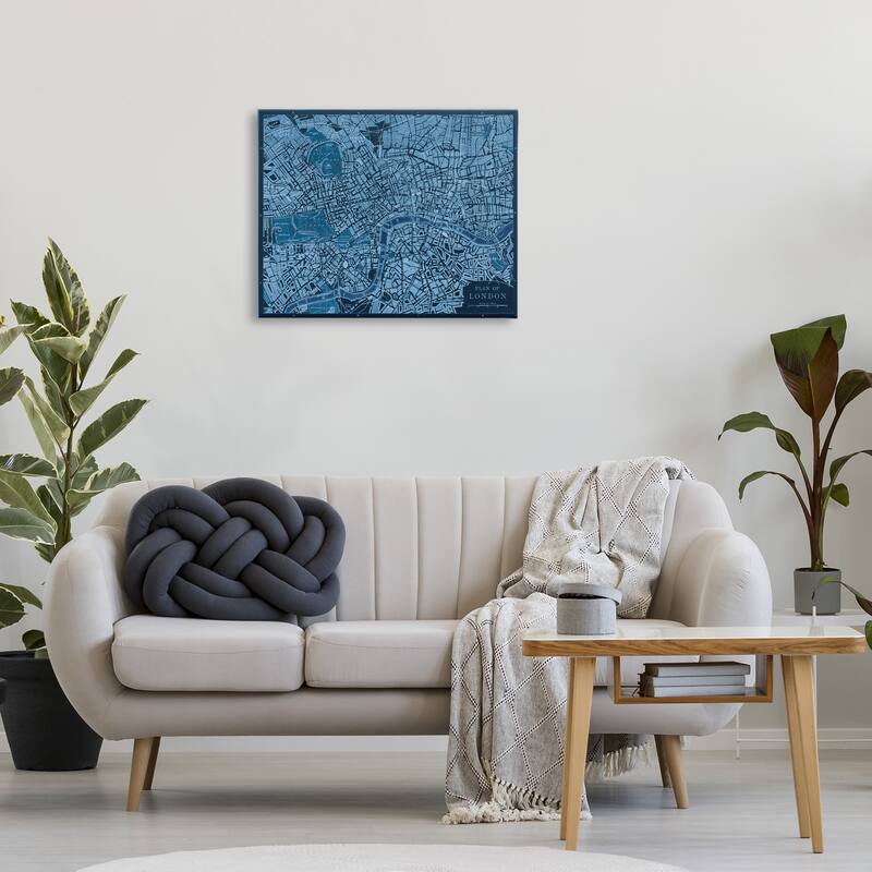 Stupell Blue Detailed London Map Canvas Wall Art Design By Phillipa Katz