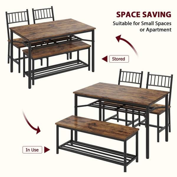 Kitchen Table and 2 Chairs with Storage Bench - Bed Bath & Beyond