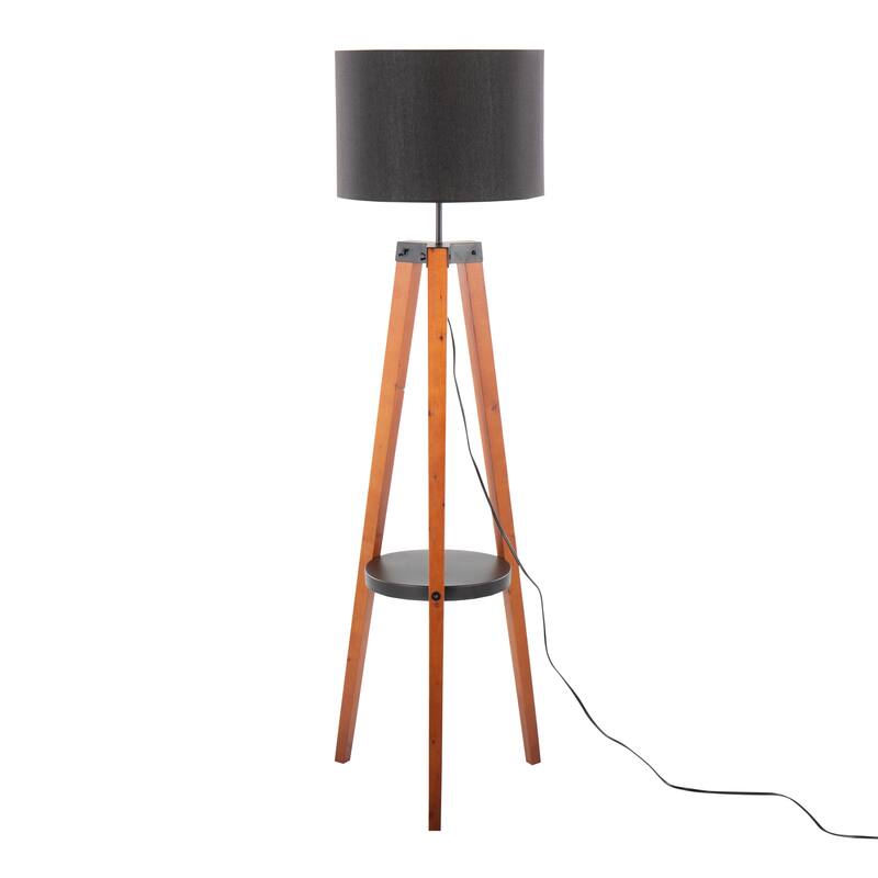 Carson Carrington Compass Tripod Floor Lamp with Shelf