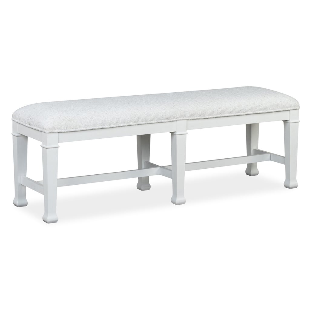 Magnussen Home Kingston Whisper White And Cerused Nutmeg Bench - 45''W x 16''D x 19''H