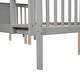 preview thumbnail 8 of 10, Full over Full Bunk Bed with Ladder,Gray, No Box Spring Needed, Solid Pine Wood Construction